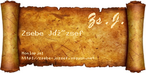 Zsebe József névjegykártya