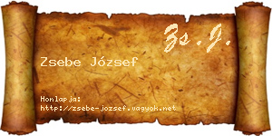 Zsebe József névjegykártya
